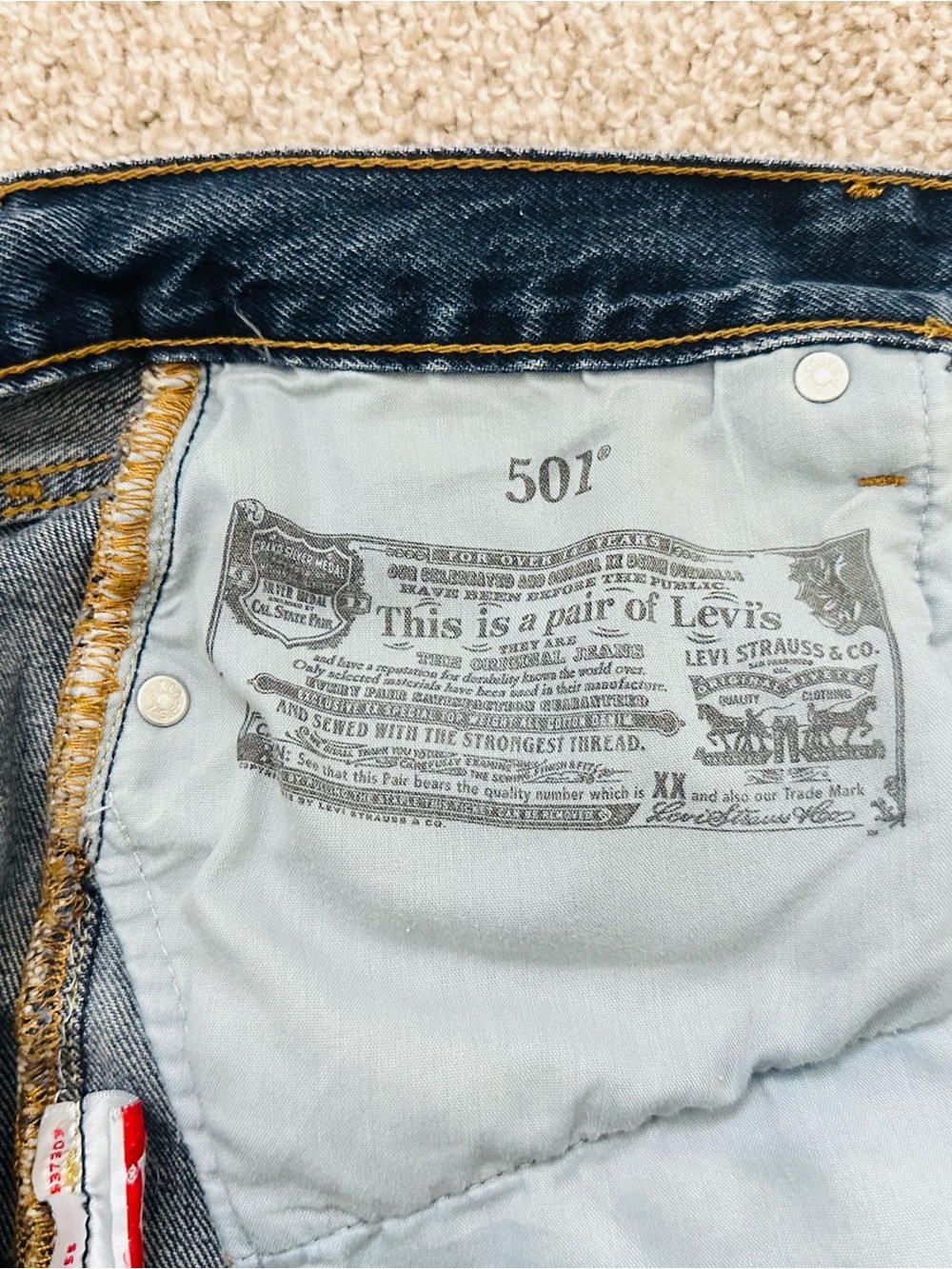 Levi’s 501 Straight Leg Jeans – Dark Blue Wash | W29 L30 | PC9-12501-0395 - Picture 3 of 6